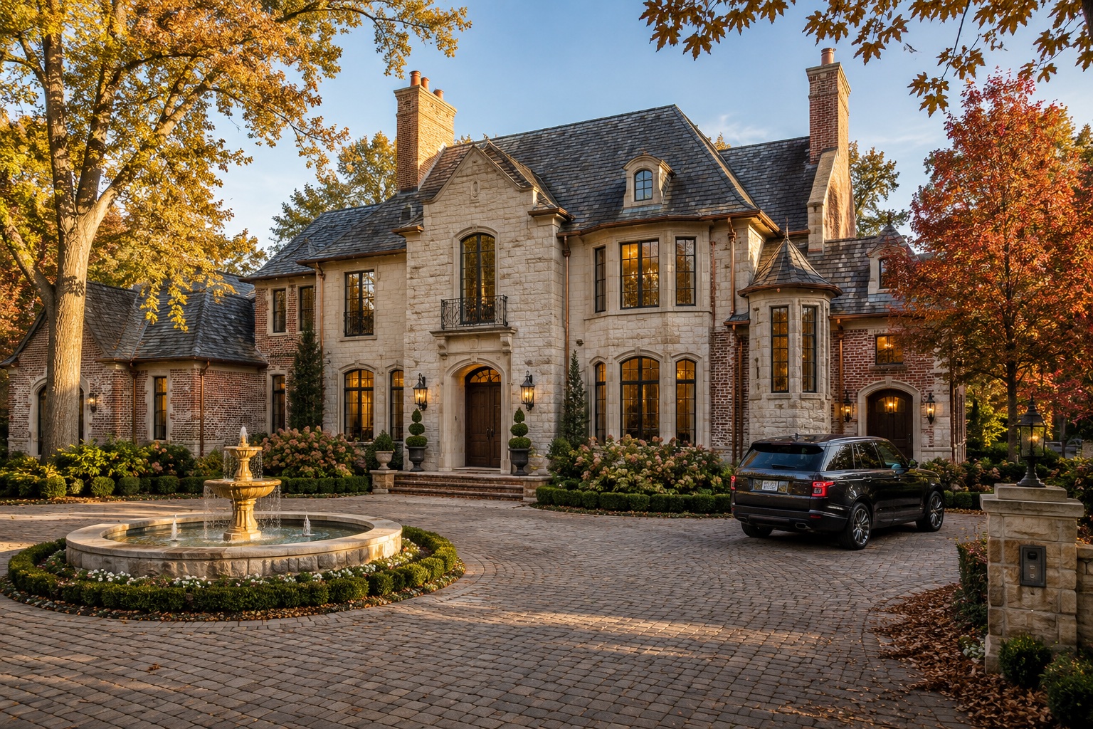 Historic stone and brick luxury estate in St. Louis County Missouri, High Value Home Insurance Group